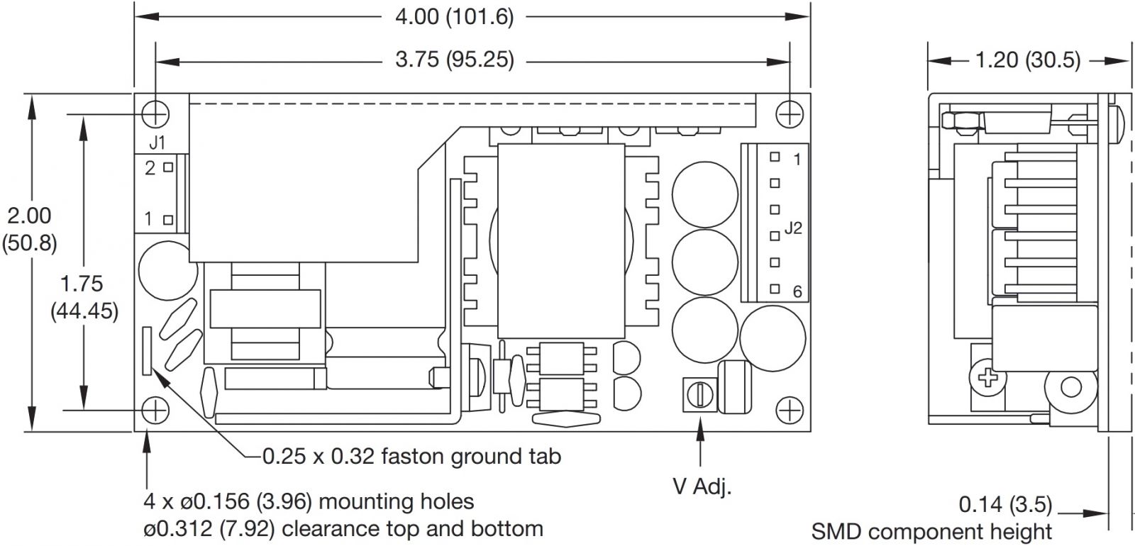 ספק כוח תעשייתי לשאסי XP POWER ECM40US15